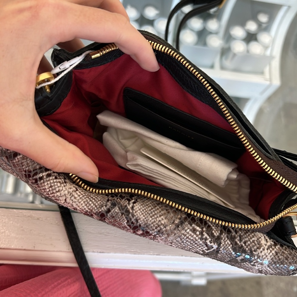 Hammitt Snakeskin Clutch/Crossbody with Gold Accents - Picture 5 of 11